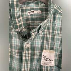 Lot of 3 men’s size Large Sonoma long sleeve gingham/plaid button downs